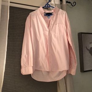 Pink and White striped button down shirt!